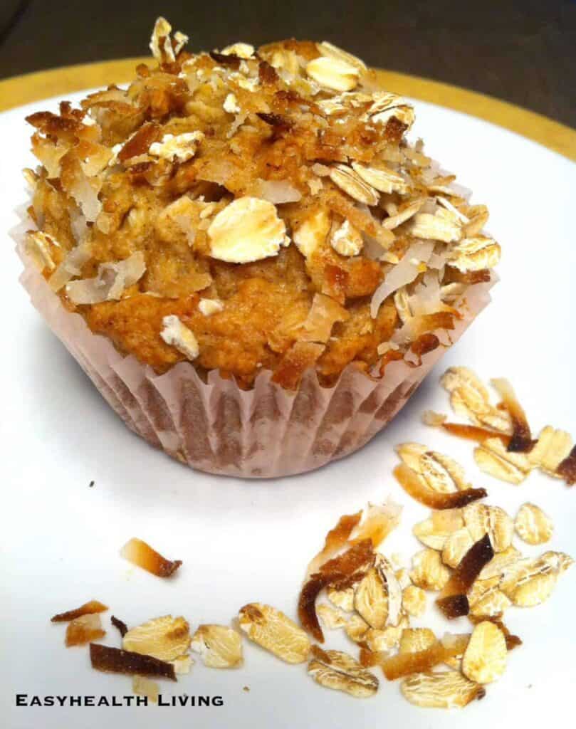 High Protein Oat Muffins with Coconut and Flax
