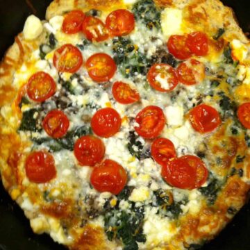 Low carb ricotta spinach pizza