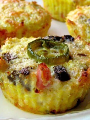 Cauliflower Breakfast Muffins close up