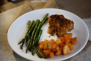 What does 20gm carb look like? Cornflake crusted chicken- 5 gm carb, ½ cup roasted sweet potatoes-15gm carb, roasted asparagus- 0gm carb