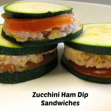 zucchini slices filled with ham dip