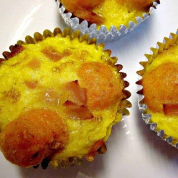 A close up of sweet potato casserole muffins