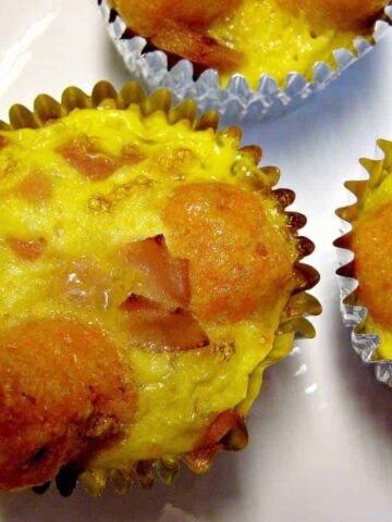 A close up of sweet potato casserole muffins