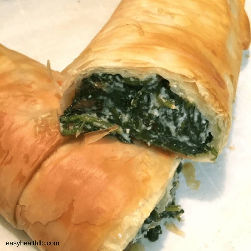 Spinach Ricotta Roll on white plate