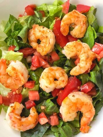 cajun shrimp on salad