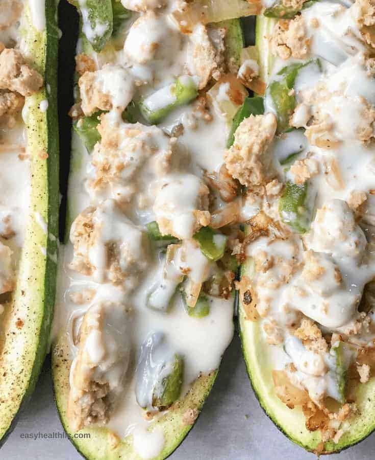 Low Carb Chicken Philly Stuffed Zucchini EasyHealth Living