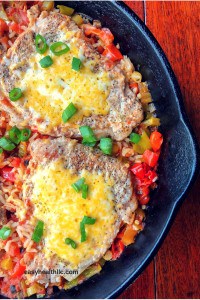 mexican pork chops and salsa rice