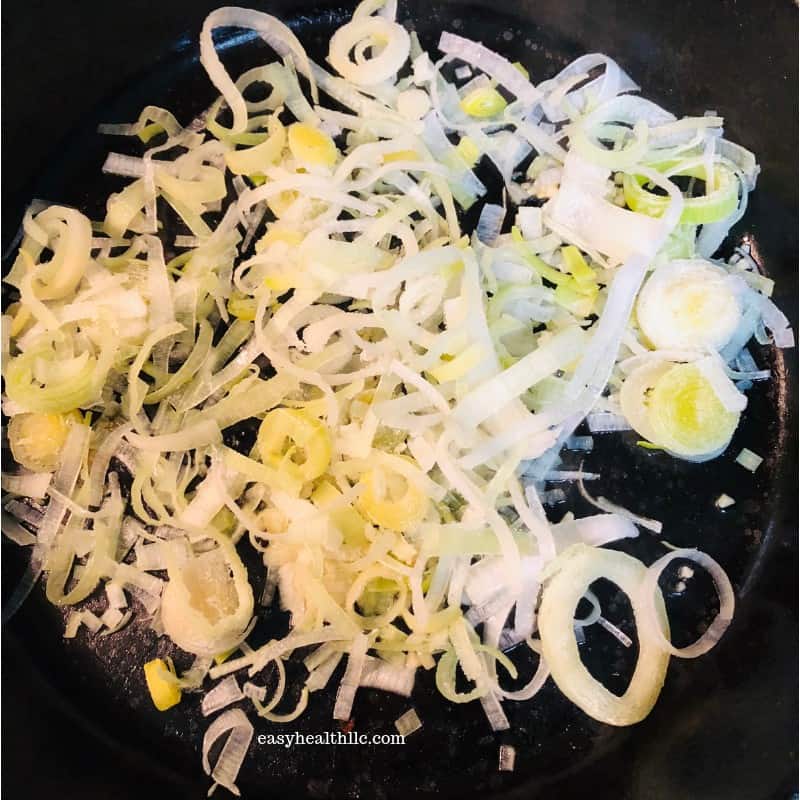 sautéing onions in skillet