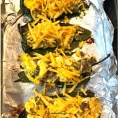 Breakfast stuffed poblanos ready for the oven