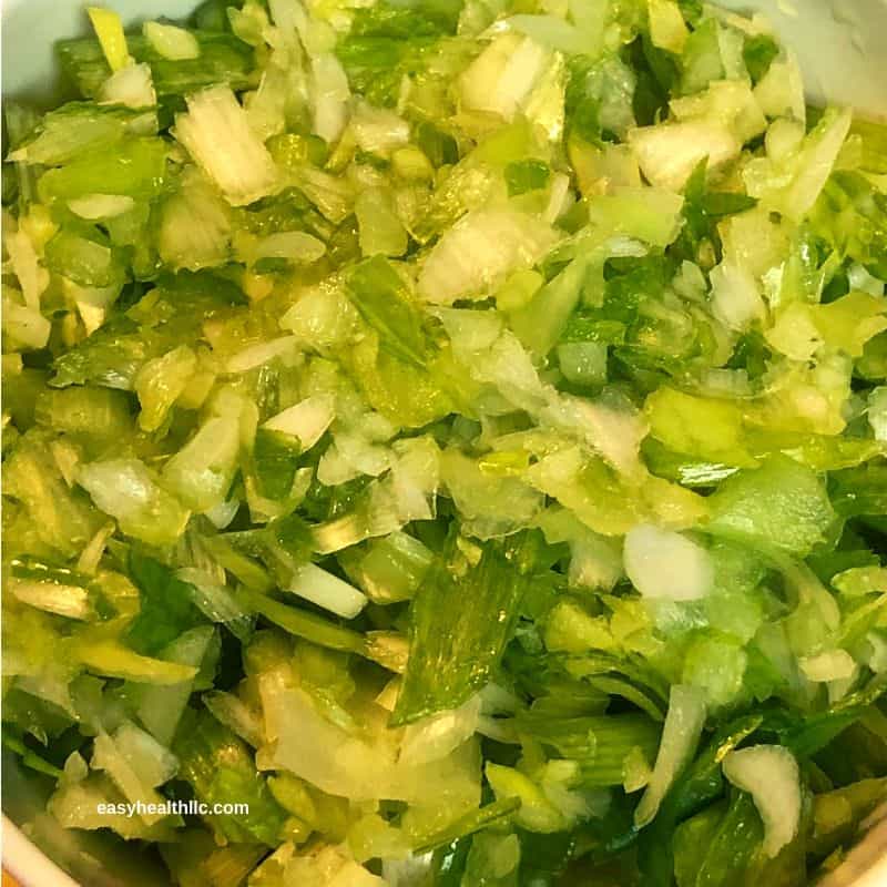 diced celery and onions