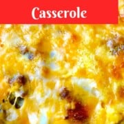 chiles rellenos mexican casserole with golden melted cheese on top and bits of diced green peppers