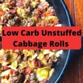 unstuffed cabbage rolls in skillet