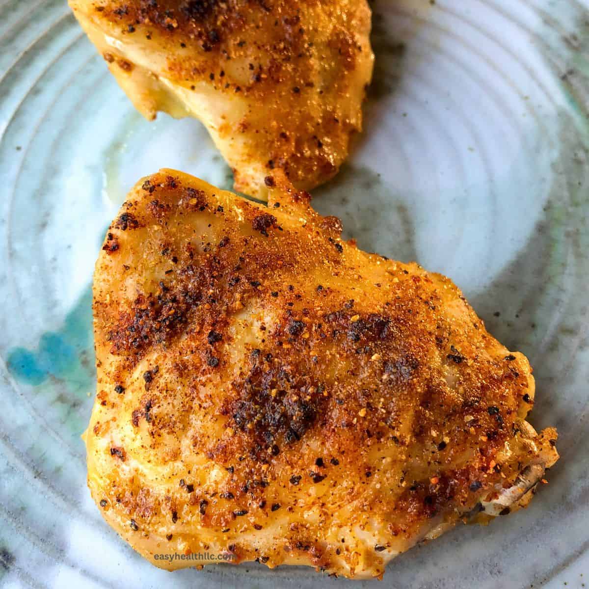 diy rotisserie chicken on plate