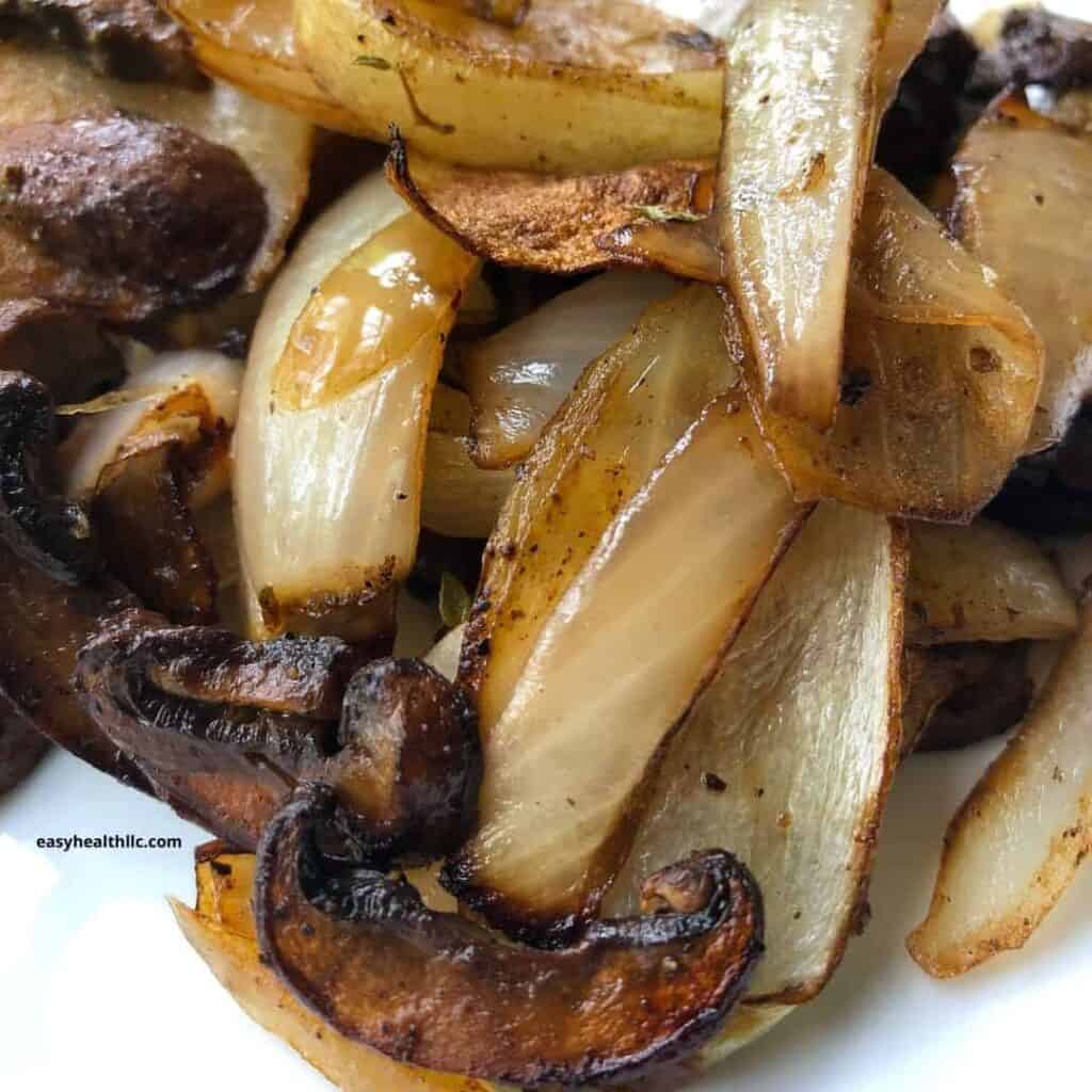 roasted mushrooms and onions
