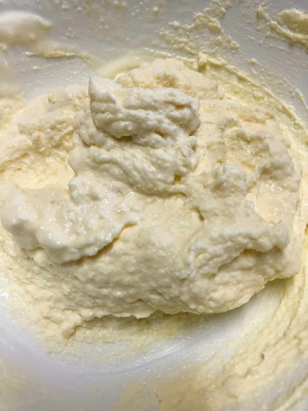 cheesecake fluff mixture in bowl