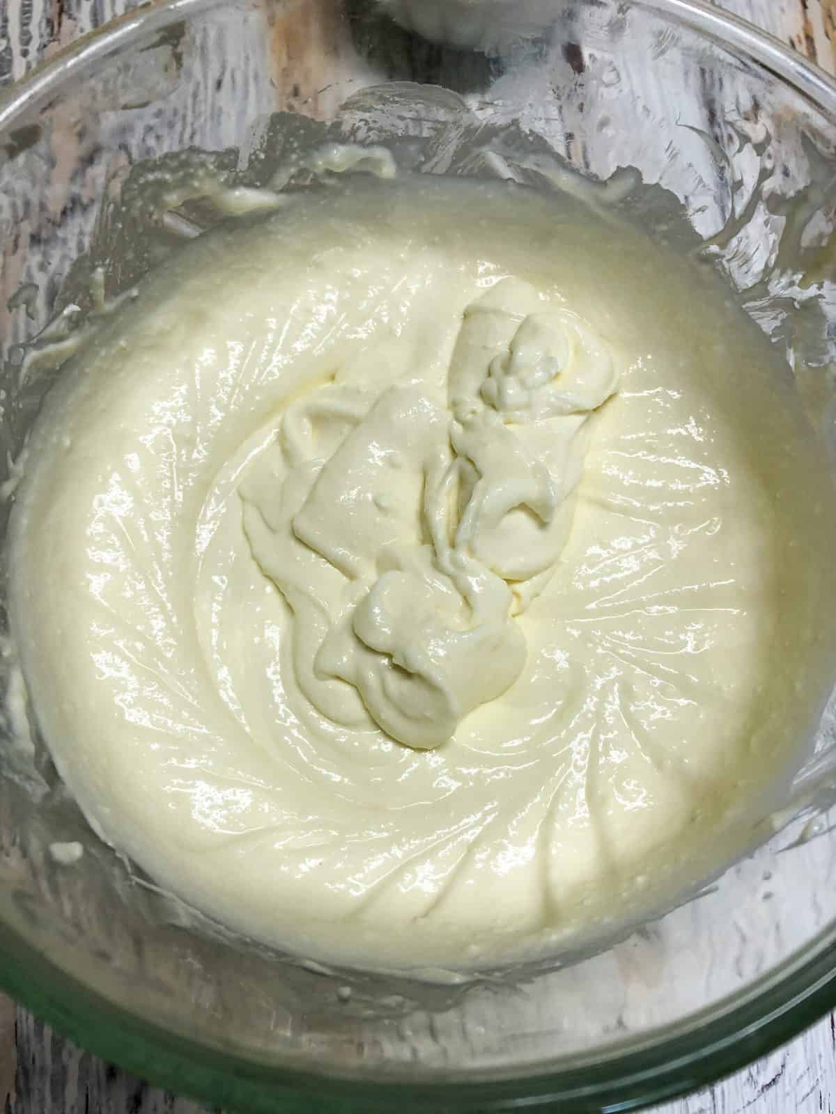 cheesecake batter in bowl