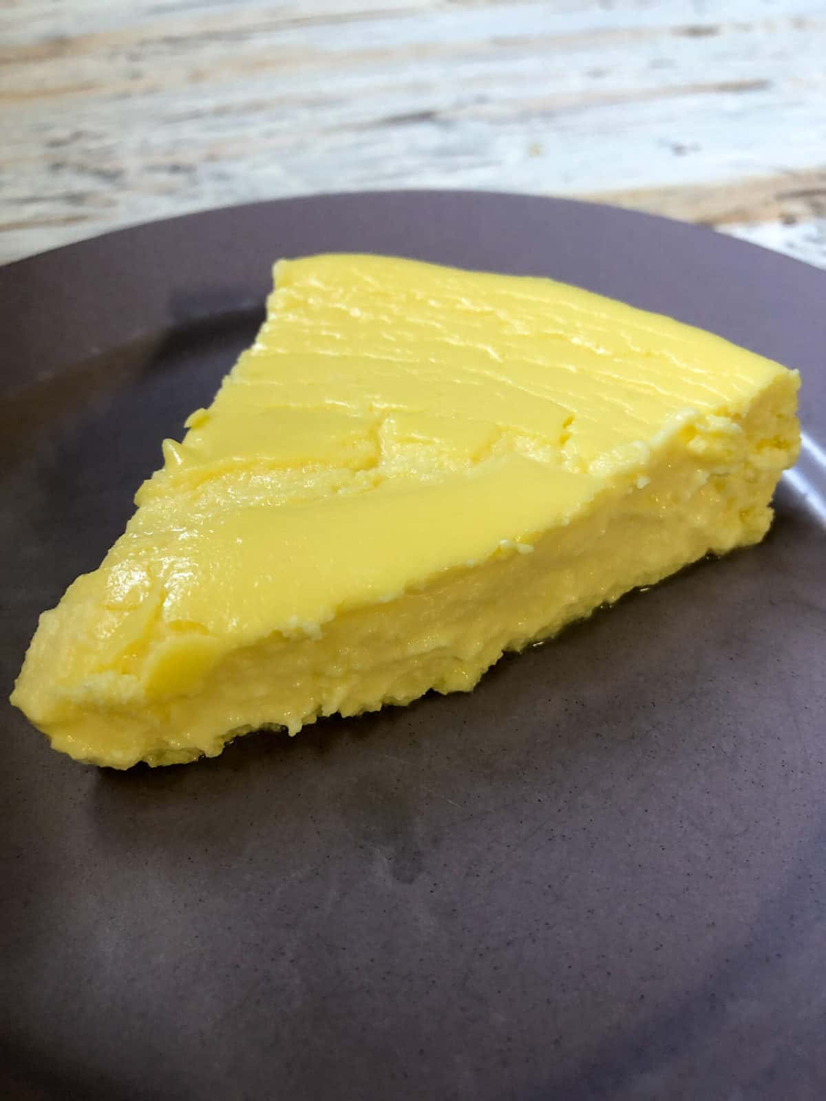 crustless cheesecake on plate