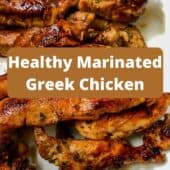marinated greek chicken on plate