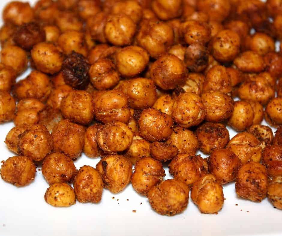 roasted chickpeas on white plate