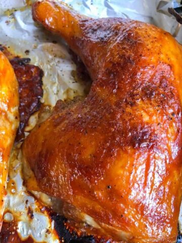 oven bbq chicken in pan