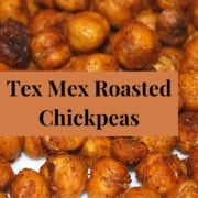roasted chickpeas on white background