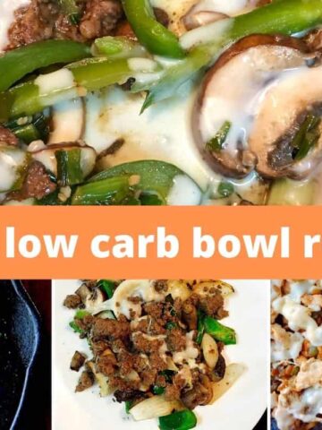 4 pics of low carb bowls with graphic