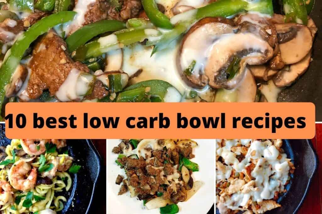 4 images of low carb bowls