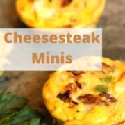 cheesesteak muffins on plate