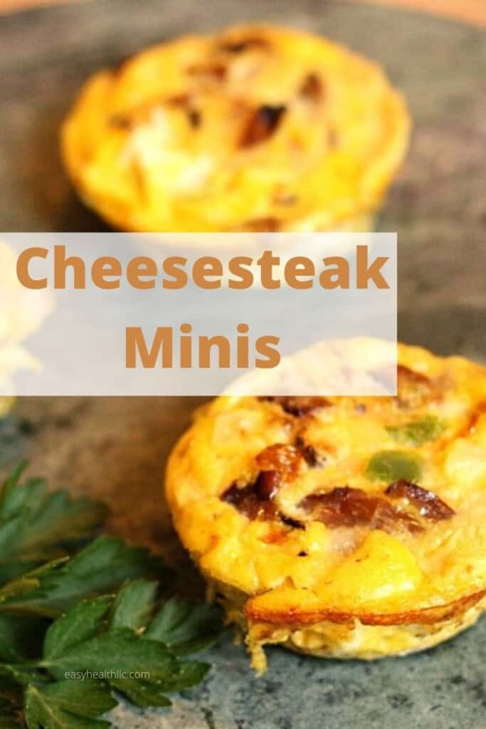 cheesesteak muffins on plate