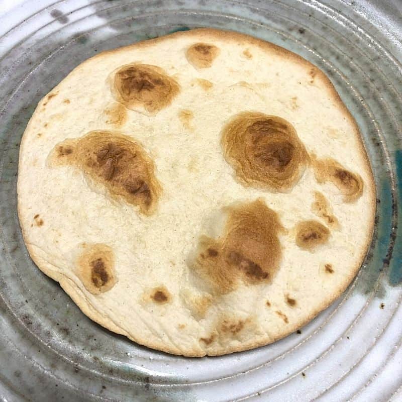 toasted tortilla on plate