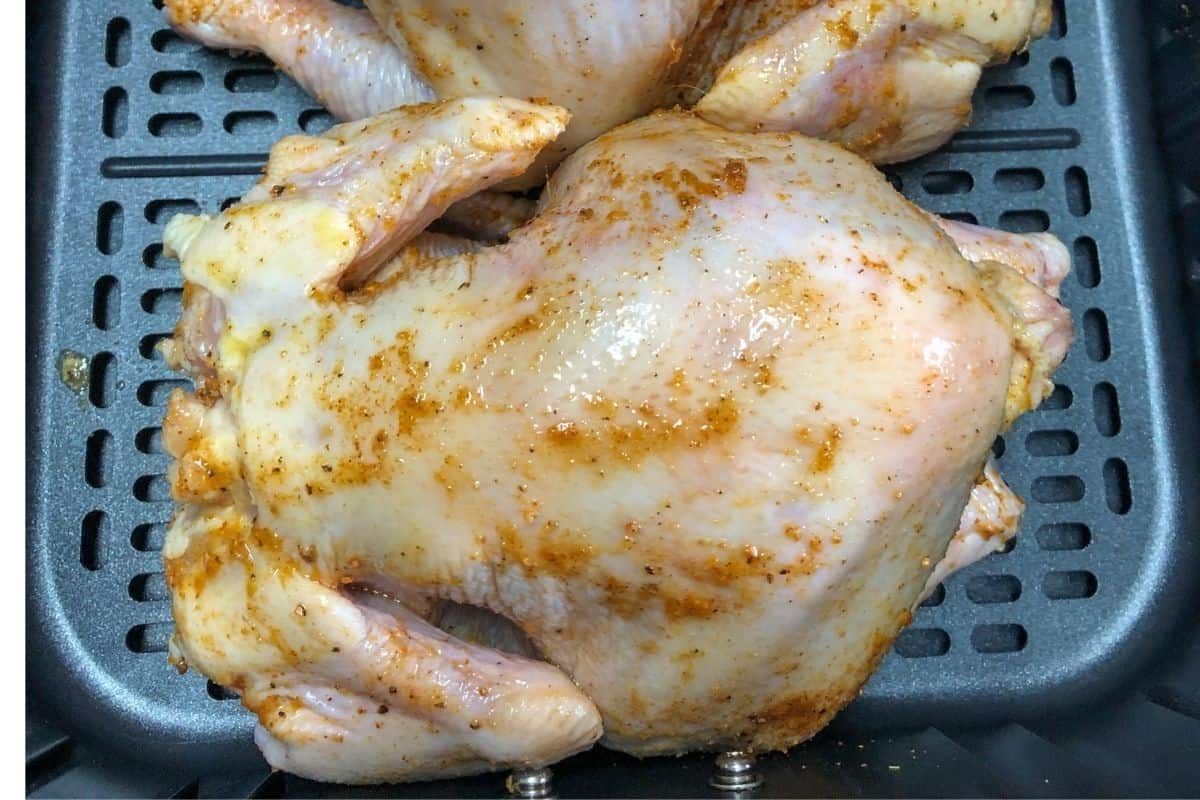 raw cornish hen in air fryer