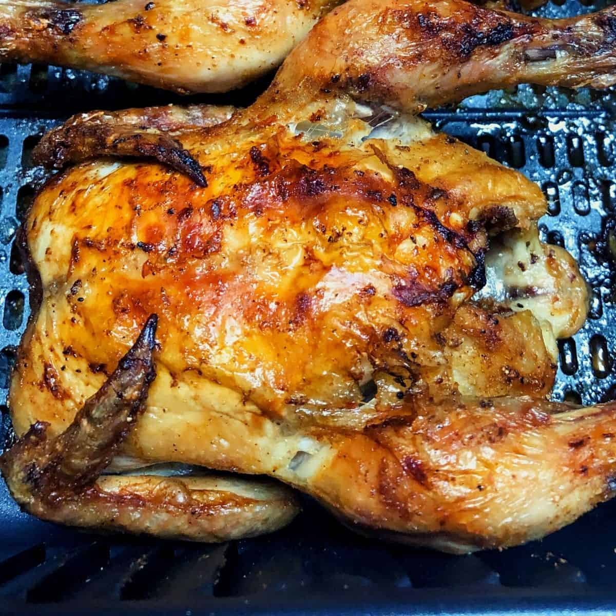 golden brown cornish in in air fryer