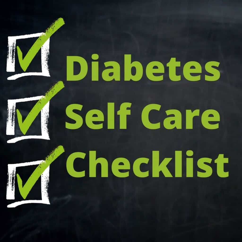 check boxes with graphic diabetes self care checklist