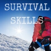 mountain climber red jacket with graphic diabetes survival skills