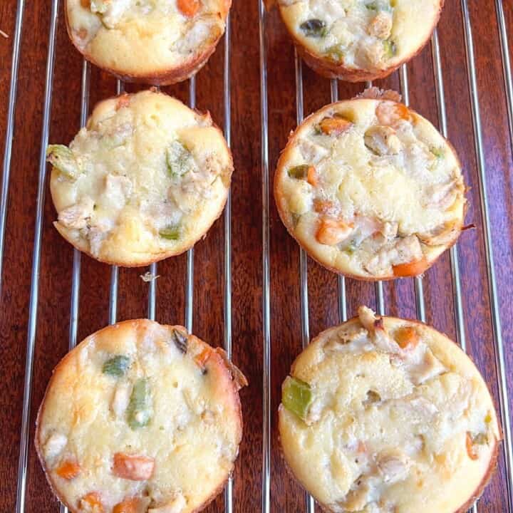 chicken muffins on wire cooling rack