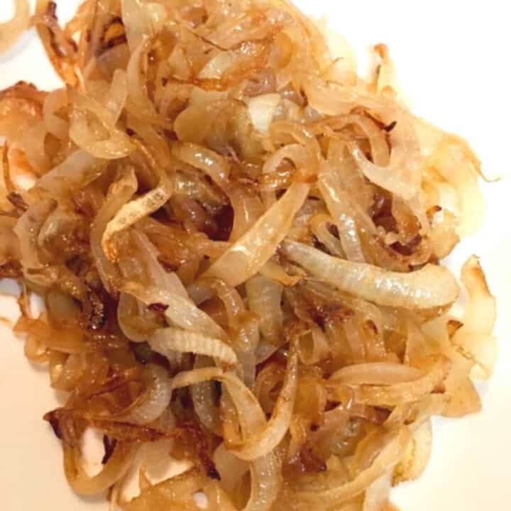 caramelized onions on white plate