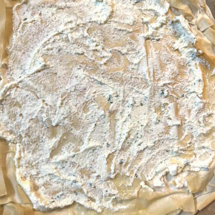phyllo crust with ricotta spread