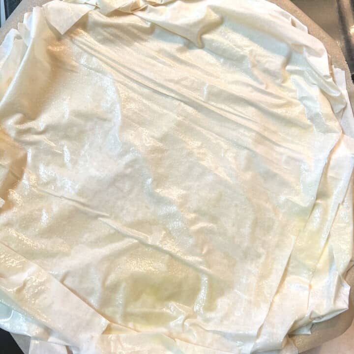 phyllo sheet on pan