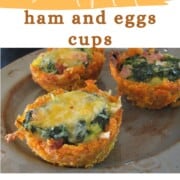 Sweet potato spinach cups on plate.