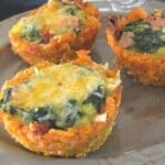 sweet potato crust spinach and egg muffins