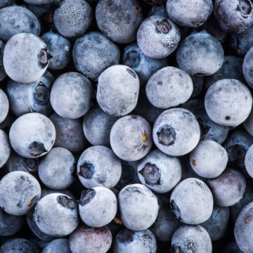 blueberries dipped in Greek yogurt and frozen