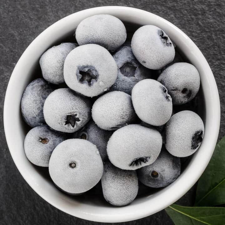 frozen blueberries dipped in yogurt