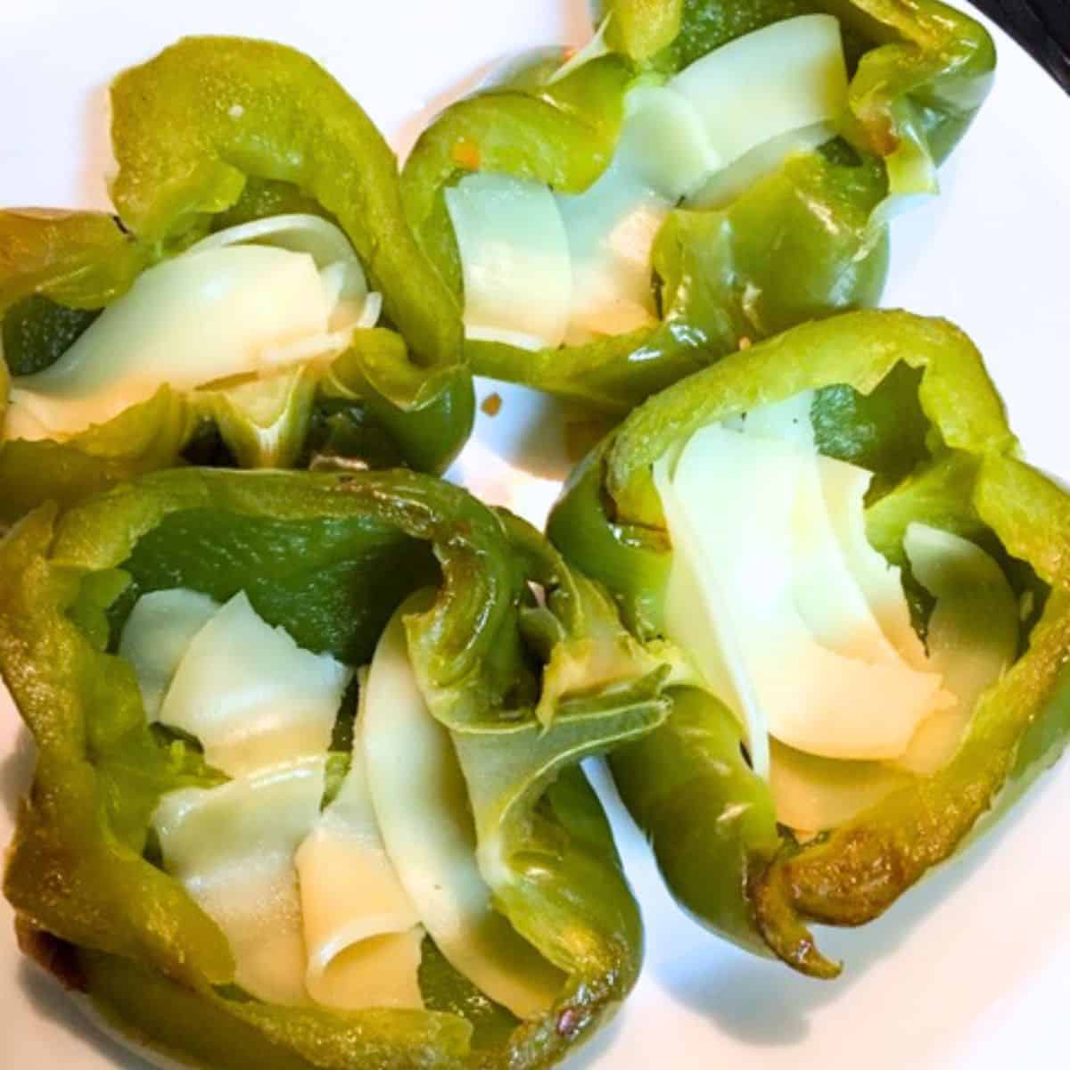 bell peppers stuffed with cheese slice