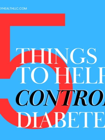 Graphic with 5 things to help diabetes.