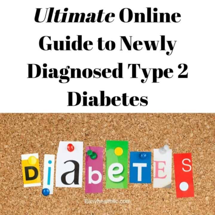 diabetes graphic with title ultimate online guide to newly diagnosed type 2 diabetes