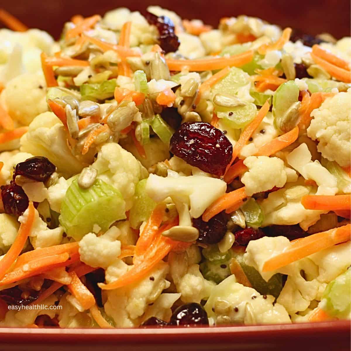 Cauliflower salad closeup