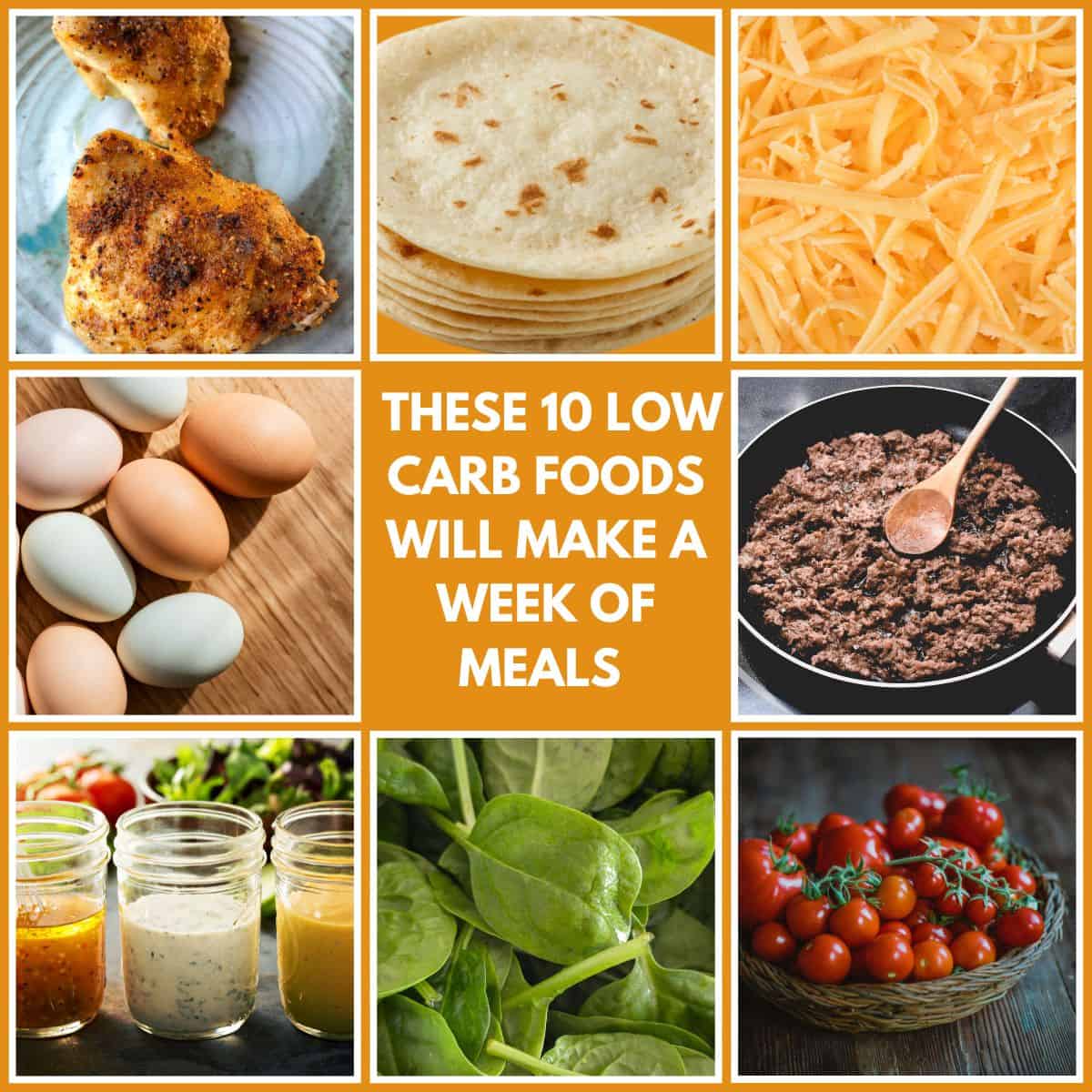 low carb foods for a week of meals