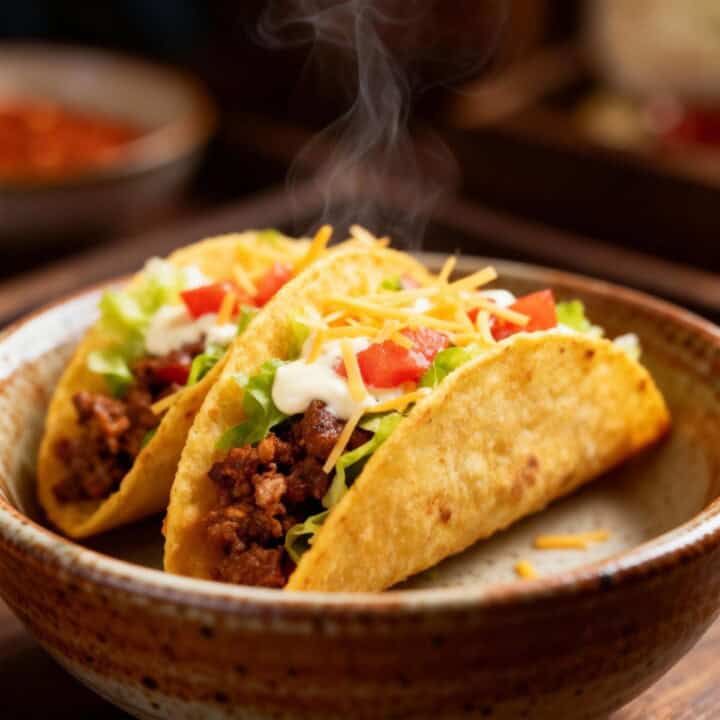 2 low carb tacos on plate